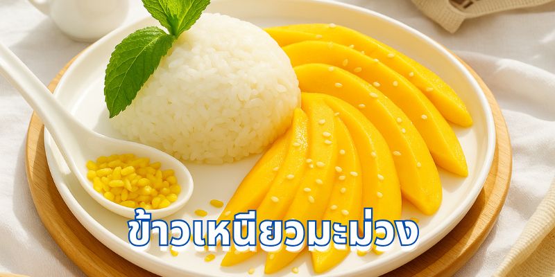 ขอแนะนำ ข้าวเหนียวมะม่วง อาหารไทยขึ้นชื่อแห่งแดนวัดทอง