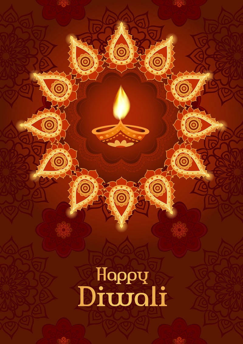 Diwali festival. Template for greeting card, poster, flyer design