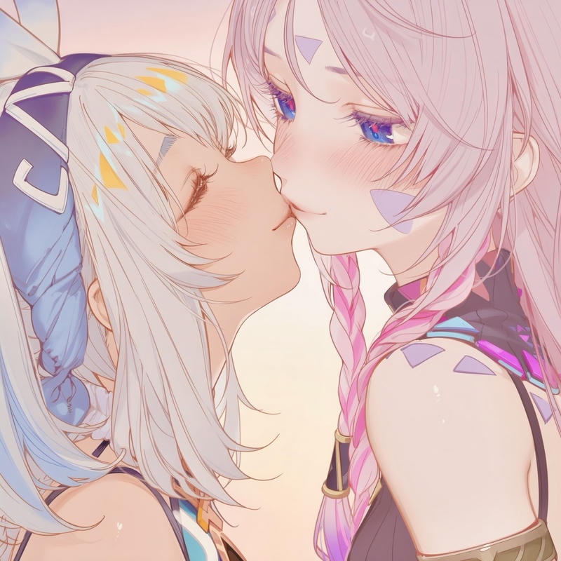 anime yuri kiss