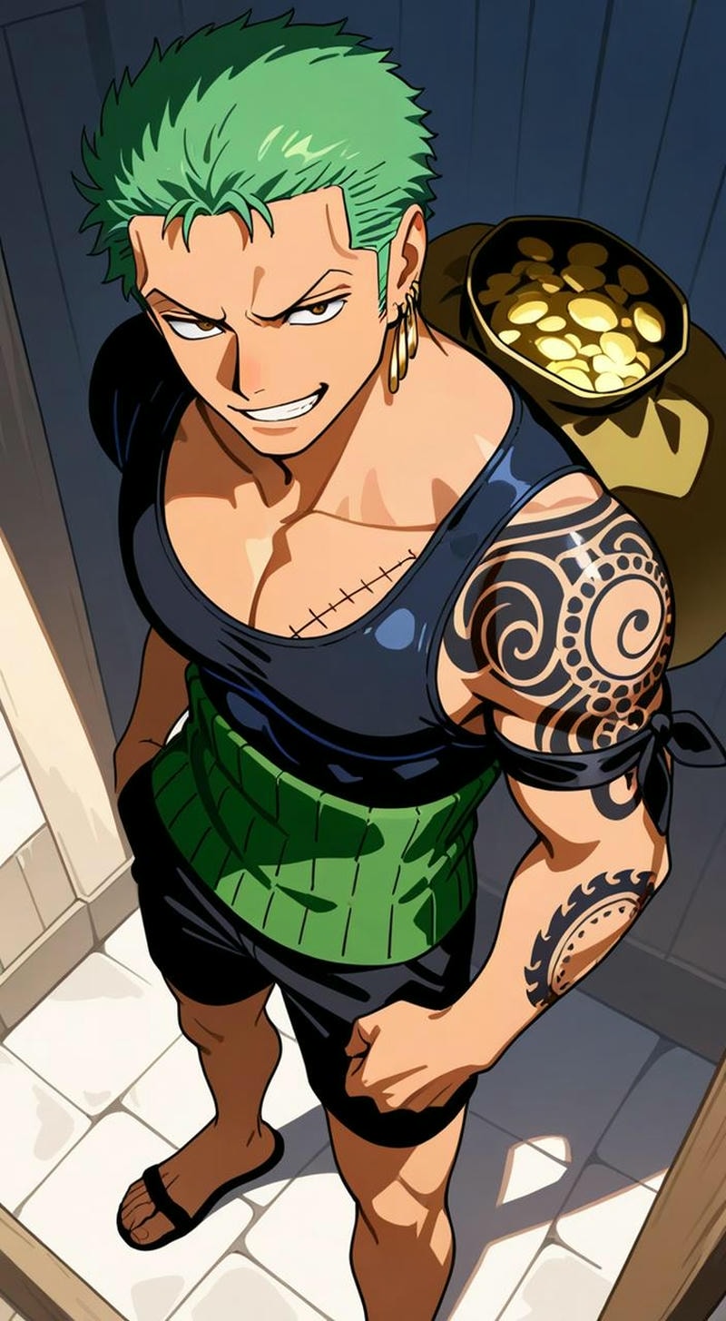 zoro vs mihawk anime